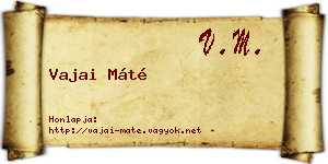 Vajai Máté névjegykártya